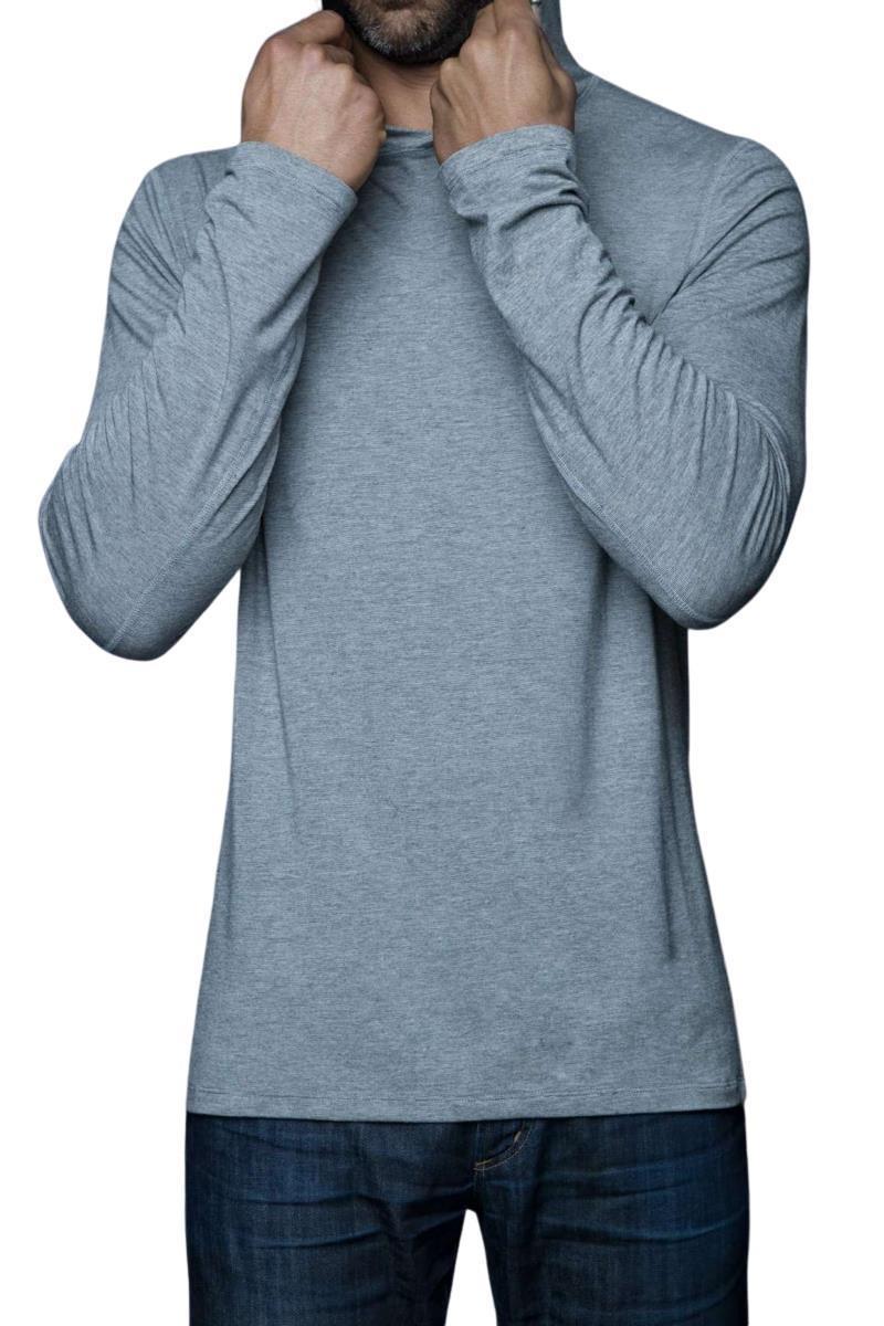 Vasquez Microstripe - Hooded LS Tall Shirt - Mens - concrete mix 1