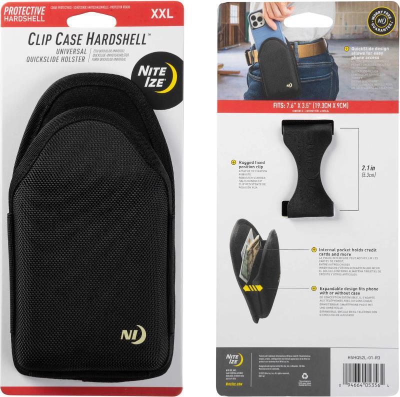 Clip Case Hardshell Universal Quickslide Holster - XXL - Black 1