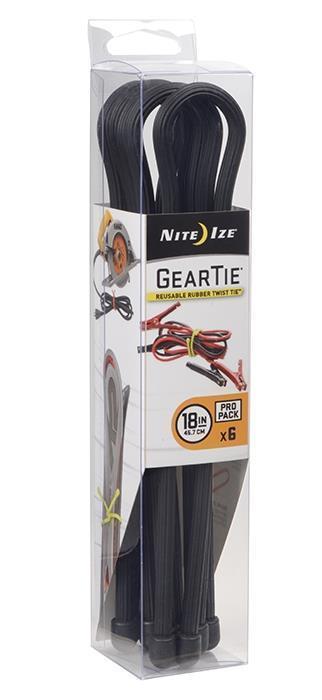 Gear Tie ProPack 18" - 6 Pack - black 1