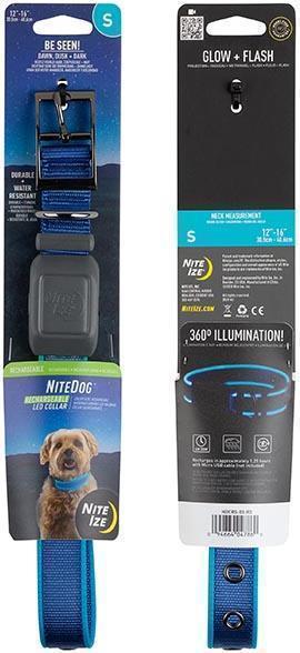 NiteDog Rechargeable LED Collar - S - Blue / Blue 1
