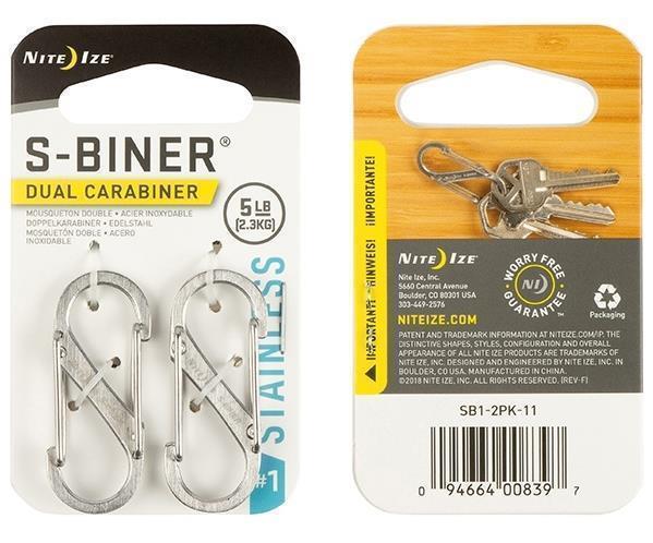 S-Biner Dual Carabiner #1 - Stainless Steel - 2 Pack - Stainless 1