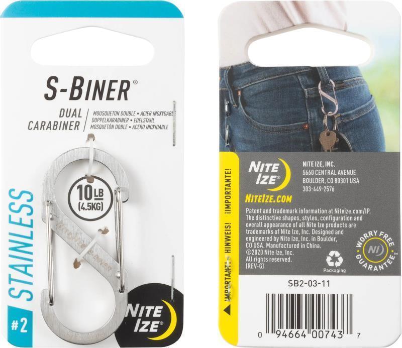 S-Biner Dual Carabiner #2 - Stainless Steel - Stainless 1
