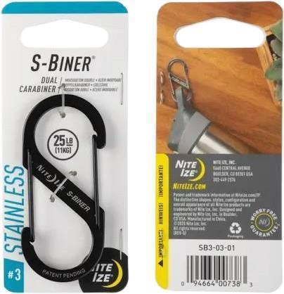 S-Biner Dual Carabiner #3 - Stainless Steel - Black 1