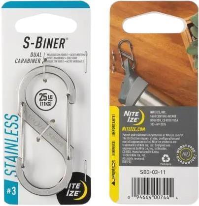 S-Biner Dual Carabiner #3 - Stainless Steel - Stainless 1