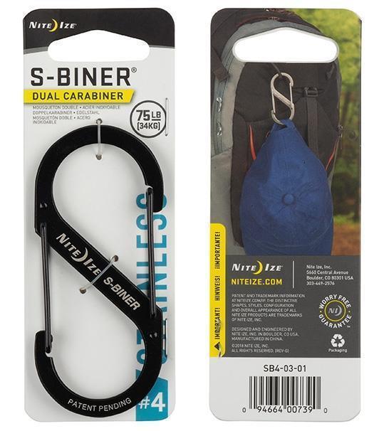 S-Biner Dual Carabiner #4 - Stainless Steel - Black 1