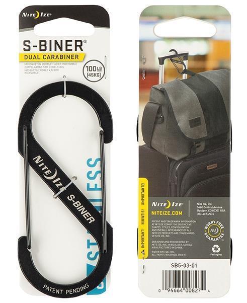 S-Biner Dual Carabiner #5 - Stainless Steel - Black 1