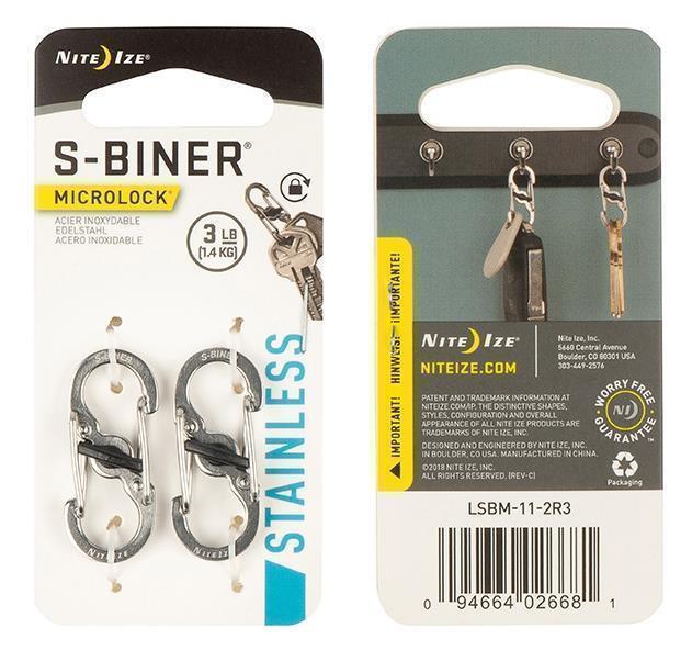 S-Biner MicroLock Steel - 2 Pack - Stainless 1