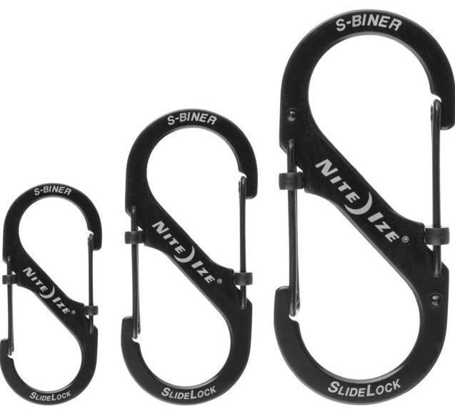 S-Biner SlideLock Combo - Stainless Steel - 3 Pack - Black 1