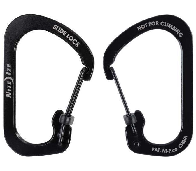 SlideLock Carabiner #4 - Stainless Steel - Black 1