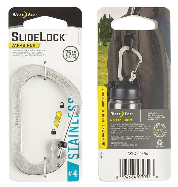 SlideLock Carabiner #4 - Stainless Steel - Stainless 2