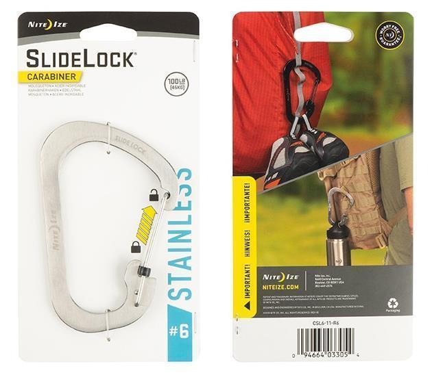 SlideLock Carabiner #6 - Stainless Steel - Stainless 2