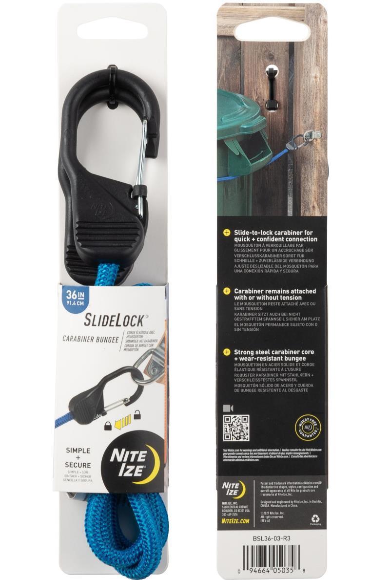SlideLock Carabiner Bungee - 36" - Blue 1