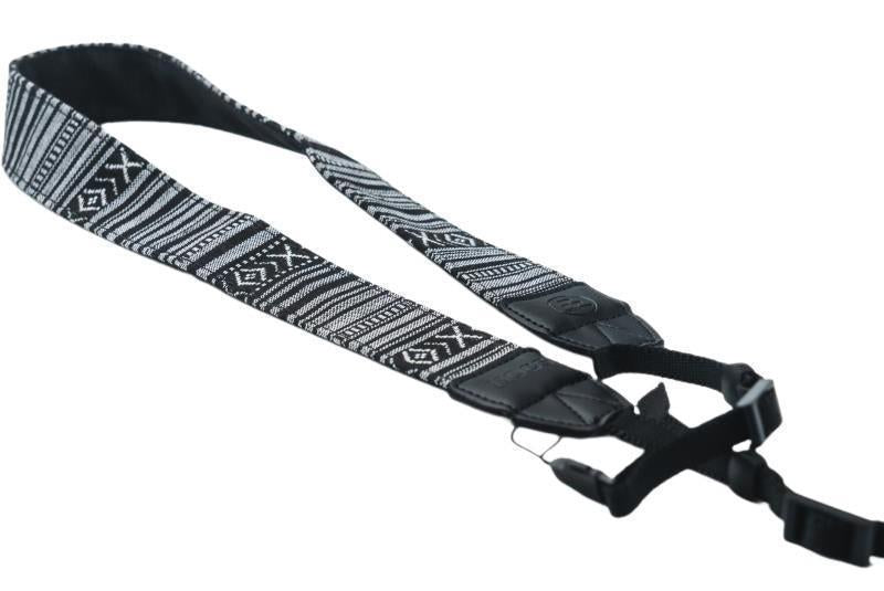 Woven Tapestry Strap - Black / White 1