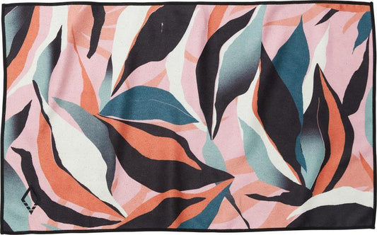 Hand Towel - leafy pink 1