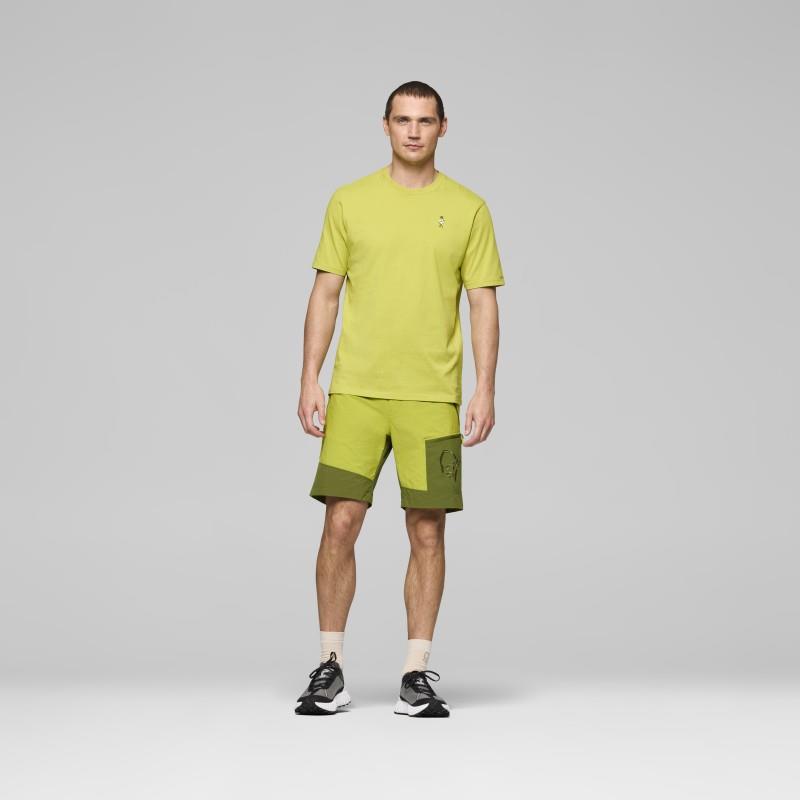 /29 Cotton Activity Embroidery T-Shirt - Mens - golden lime 1