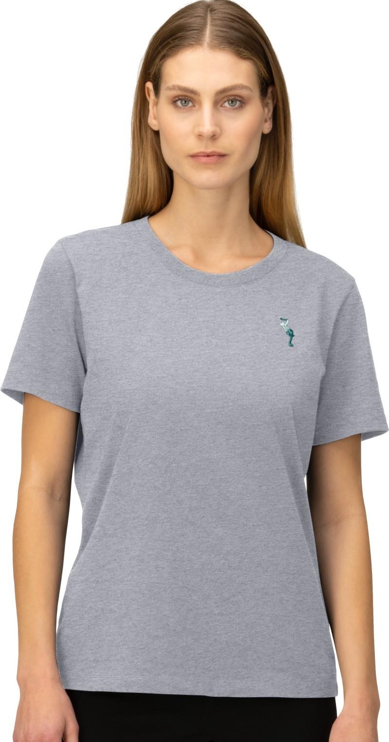 /29 Cotton Activity Embroidery T-Shirt - Womens - grey melange 1