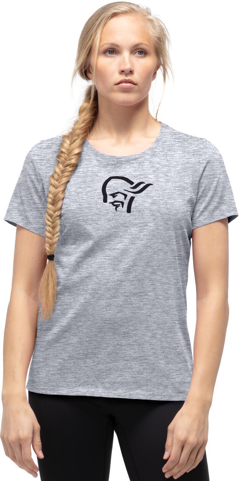 /29 Cotton Viking T-Shirt - Womens - drizzle melange / caviar 1