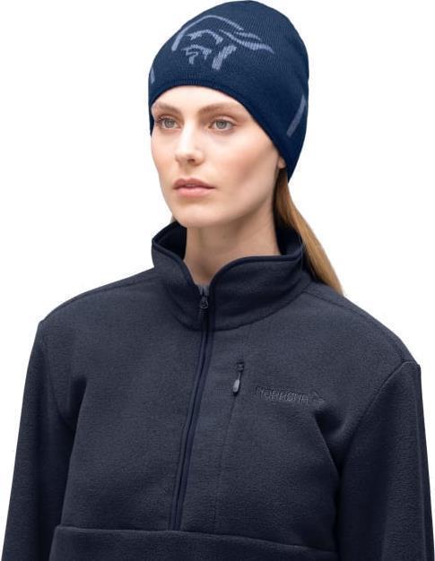 /29 Merinoull Logo Beanie - Indigo Night Melange 2