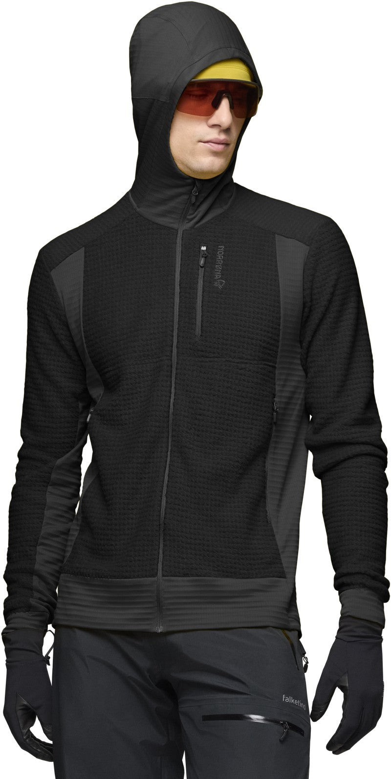 Falketind Alpha120 Zip Hood - Mens - caviar 1