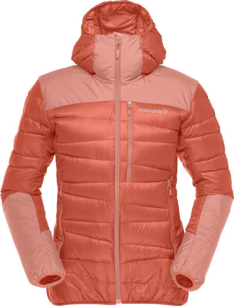 Falketind Down750 Hood - Womens - Orange Alert / Peach Amber 1