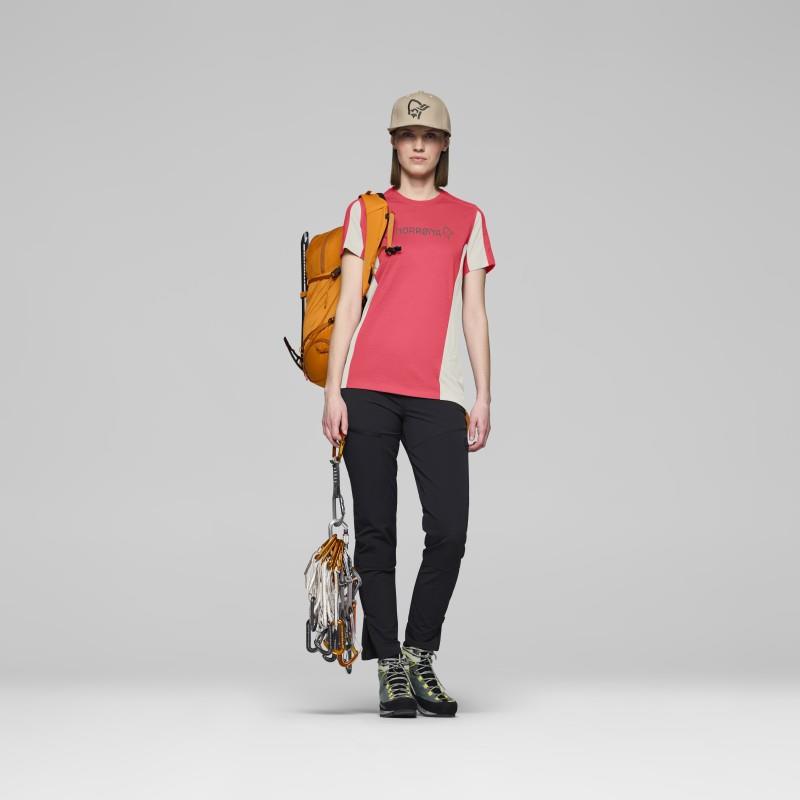 Falketind EqualiserUll T-Shirt - Womens - calypso coral 1