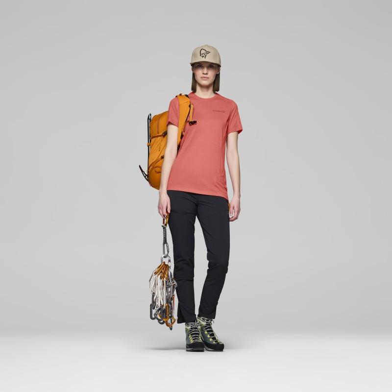 Falketind EqualiserUll T-Shirt - Womens - deep sea coral 1