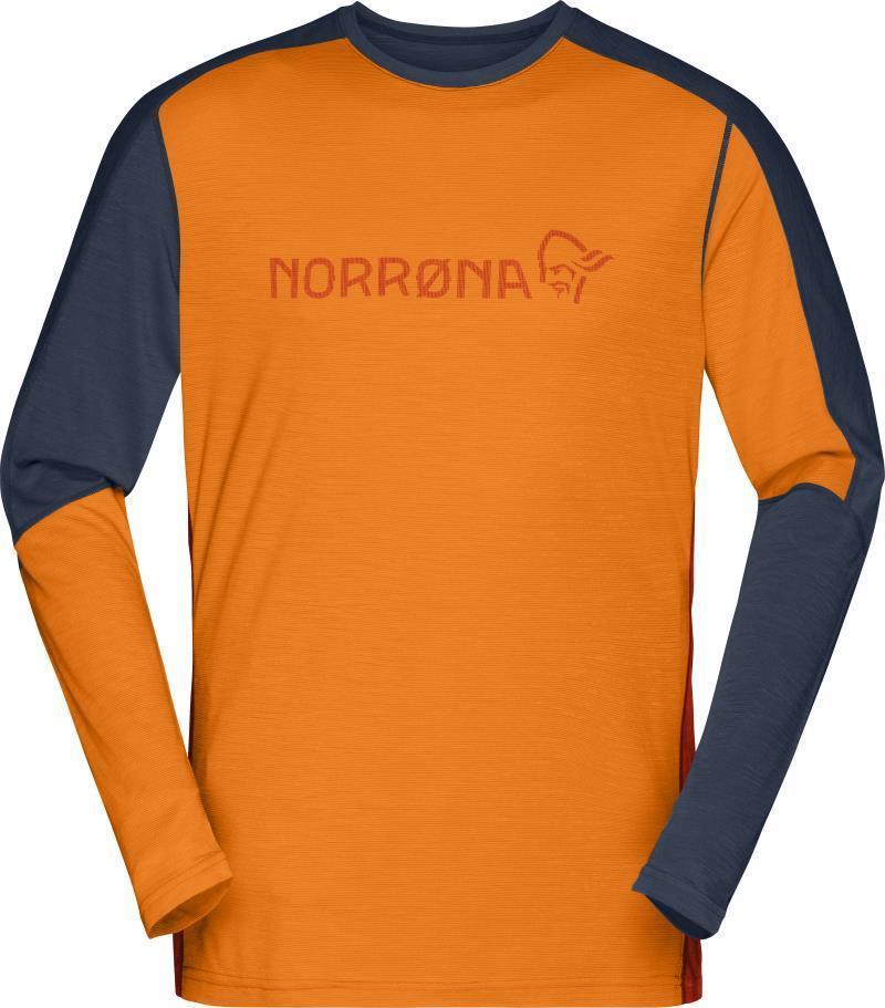 Falketind Equaliser Merino Round Neck - Mens - Orange Popsicle / Indigo Night 1