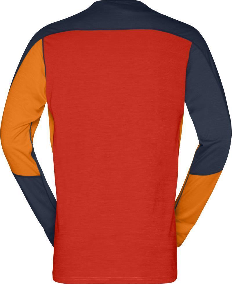 Falketind Equaliser Merino Round Neck - Mens - Orange Popsicle / Indigo Night 2