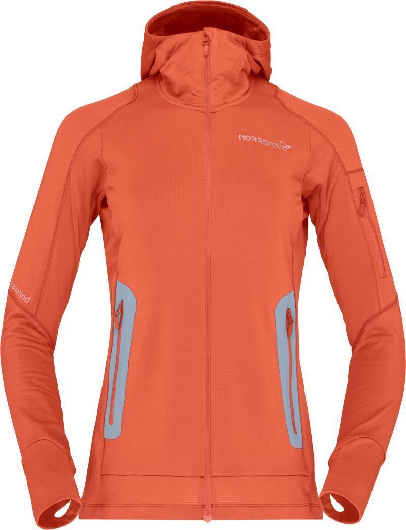 Falketind Power Grid Hood - Womens - Orange Alert 1