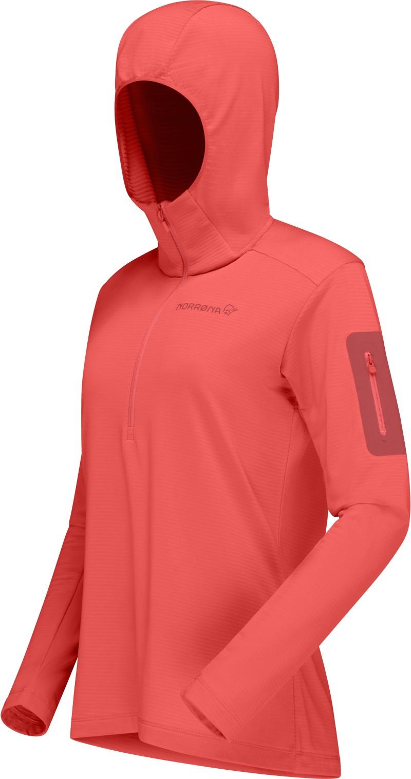 Falketind Warm1 Hood - Womens - deep sea coral / baked apple 1