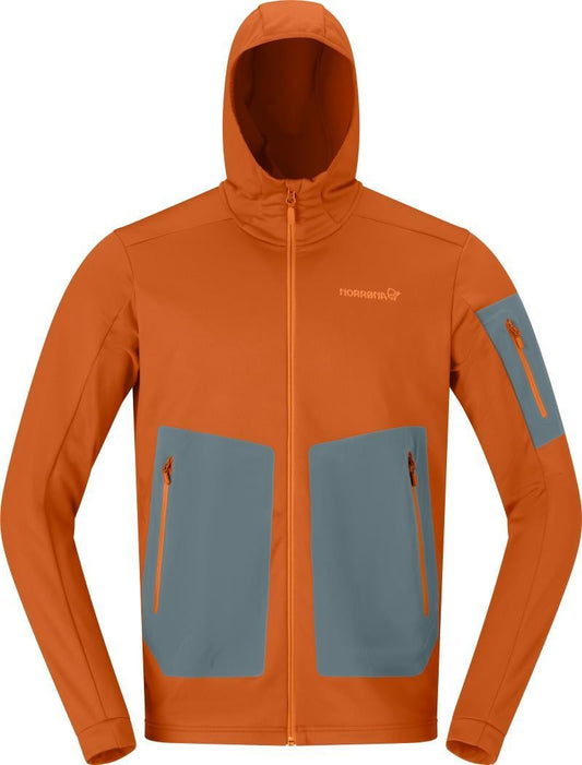 Falketind Warm2 Stretch Hood - Mens - gold flame 1