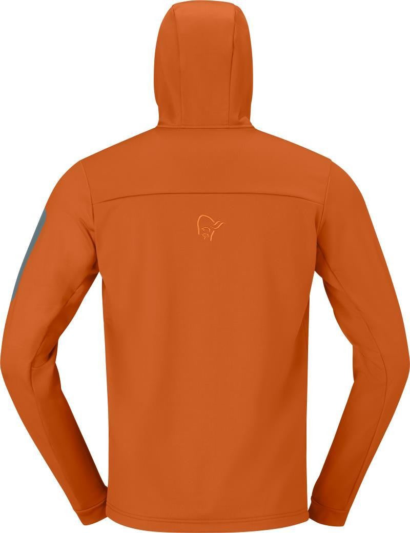 Falketind Warm2 Stretch Hood - Mens - gold flame 1