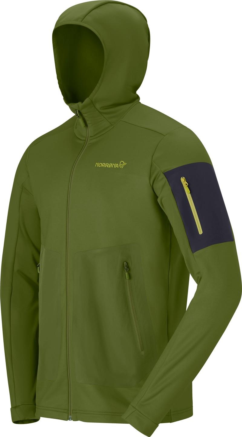 Falketind Warm2 Stretch Hood - Mens - pesto 1