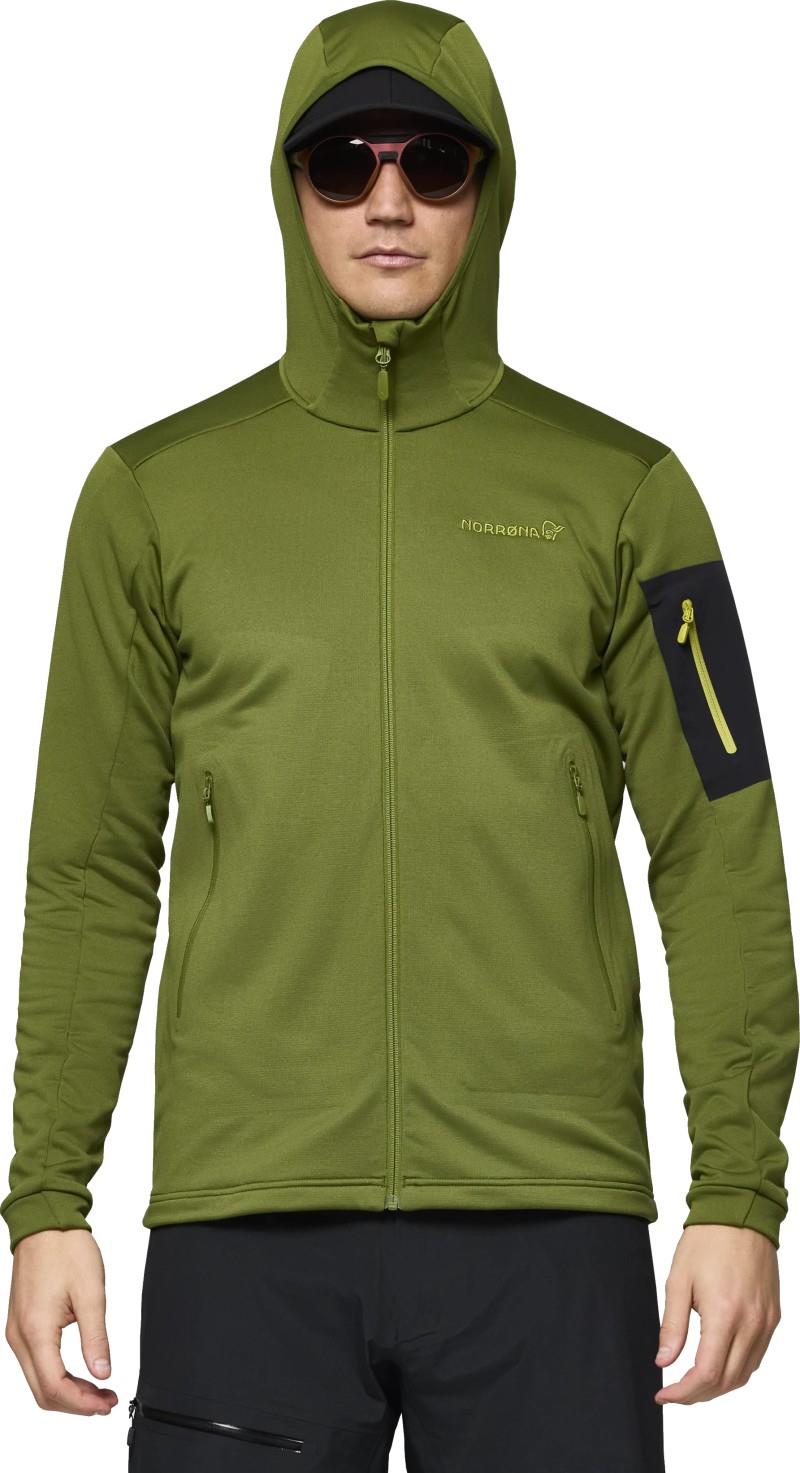 Falketind Warm2 Stretch Hood - Mens - pesto 1