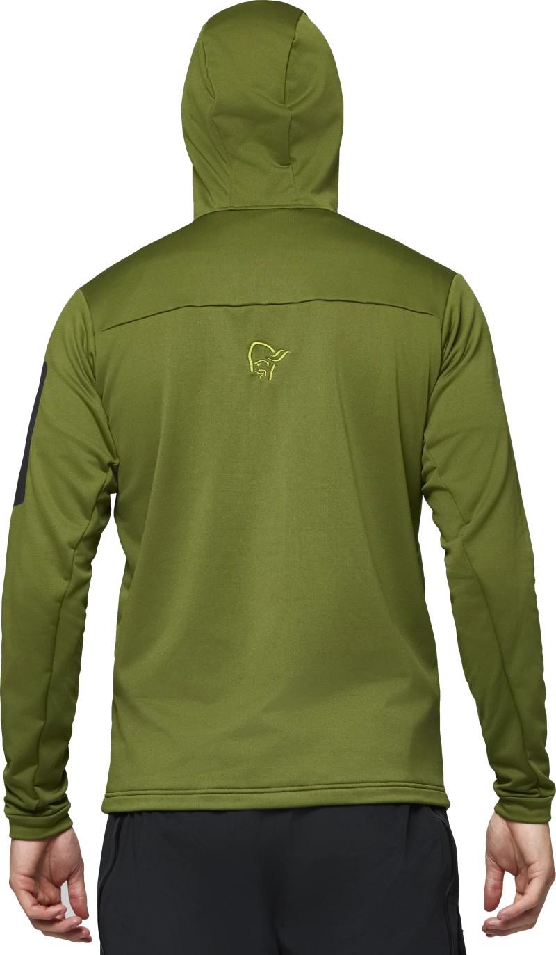 Falketind Warm2 Stretch Hood - Mens - pesto 1
