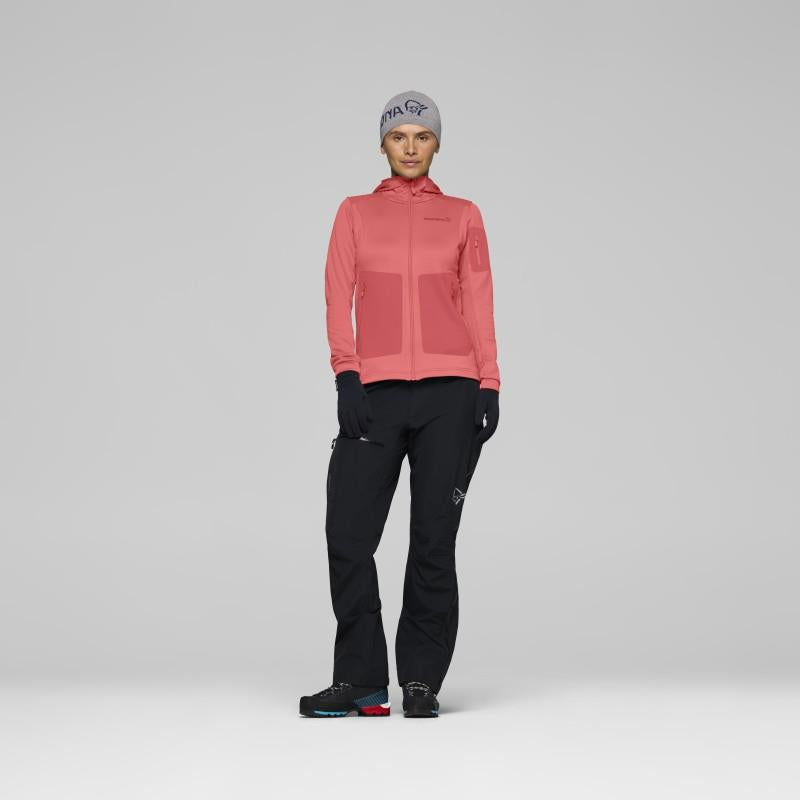 Falketind Warm2 Stretch Hood - Womens - deep sea coral / baked apple 1