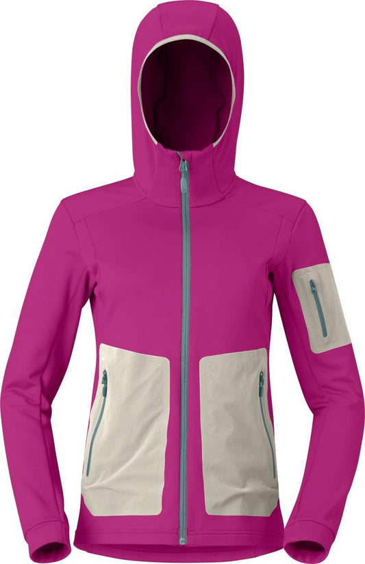 Falketind Warm2 Stretch Hood - Womens - festival fuchsia 1