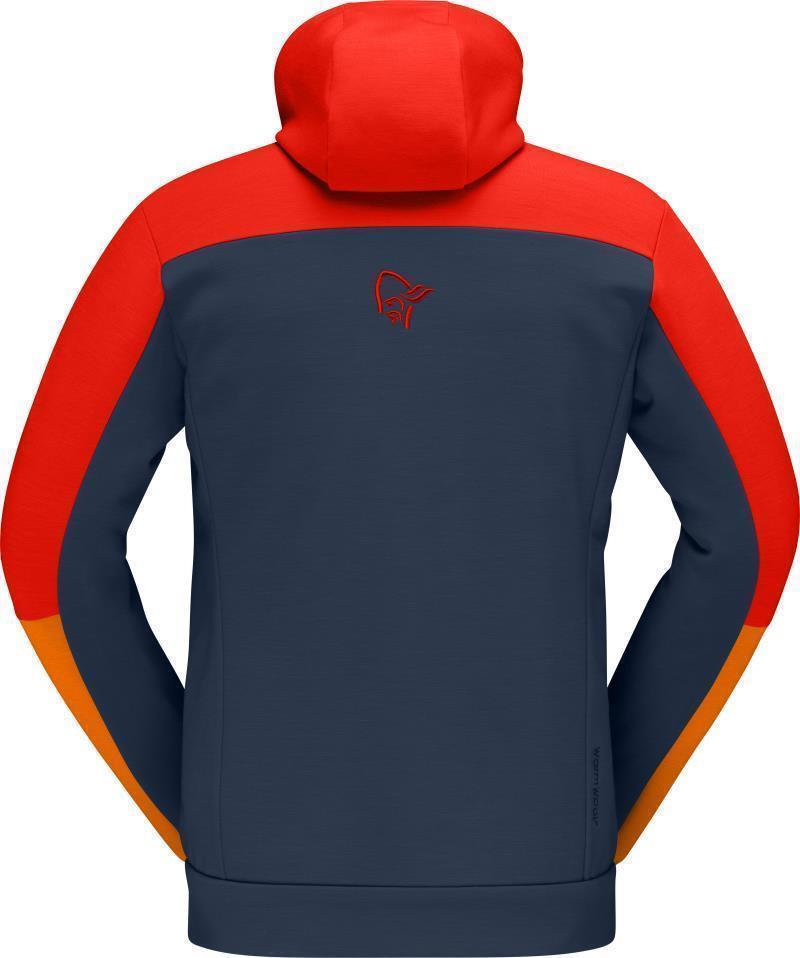 Falketind Warmwool2 Stretch Zip Hood - Mens - Arednalin / Orange Popsicle 2