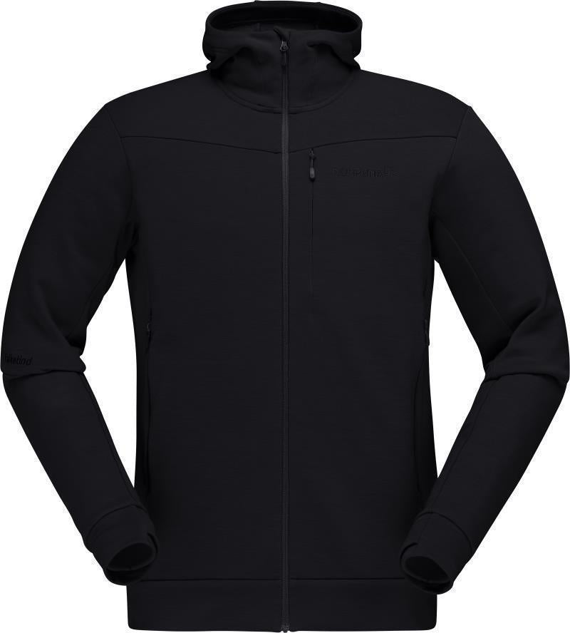Falketind Warmwool2 Stretch Zip Hood - Mens - Caviar 1