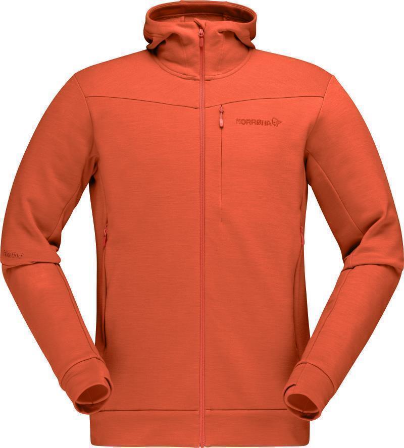 Falketind Warmwool2 Stretch Zip Hood - Mens - Pureed Pumpkin 1