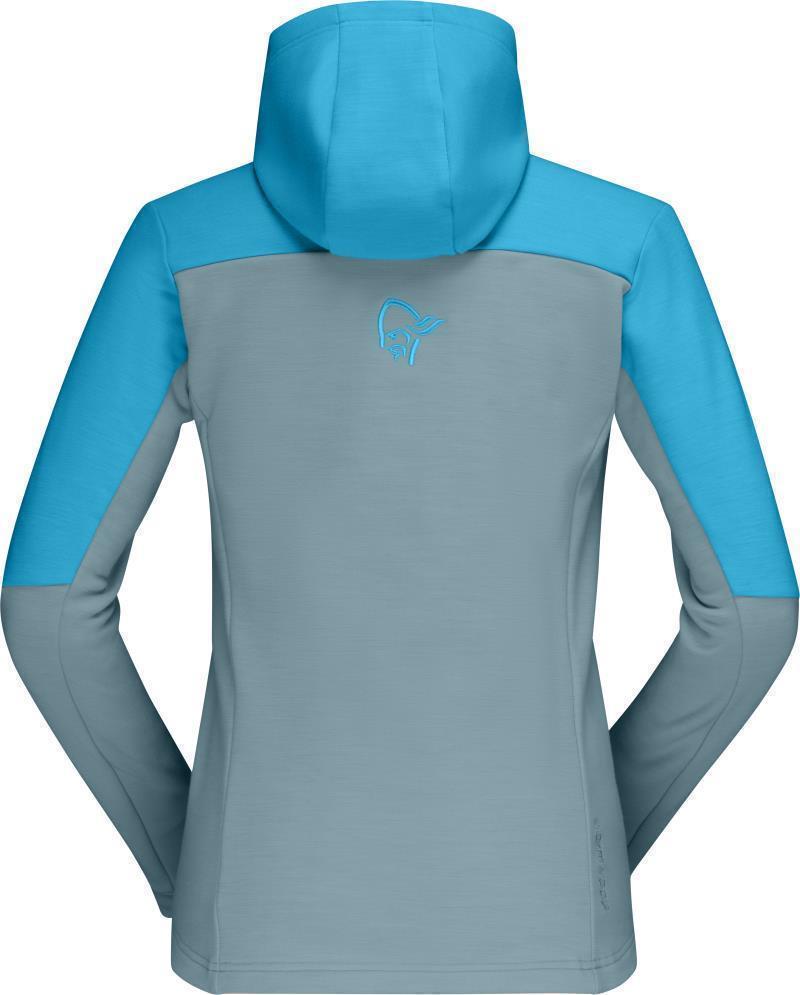 Falketind Warmwool2 Stretch Zip Hood - Womens - Aquarius / Tourmaline 2