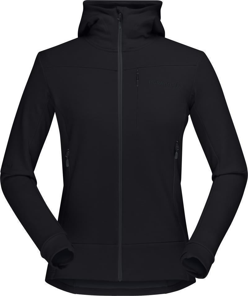 Falketind Warmwool2 Stretch Zip Hood - Womens - Caviar 1