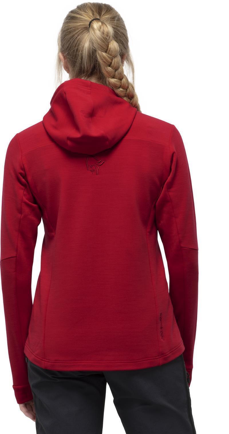 Falketind Warmwool2 Stretch Zip Hood - Womens - Jester Red 2