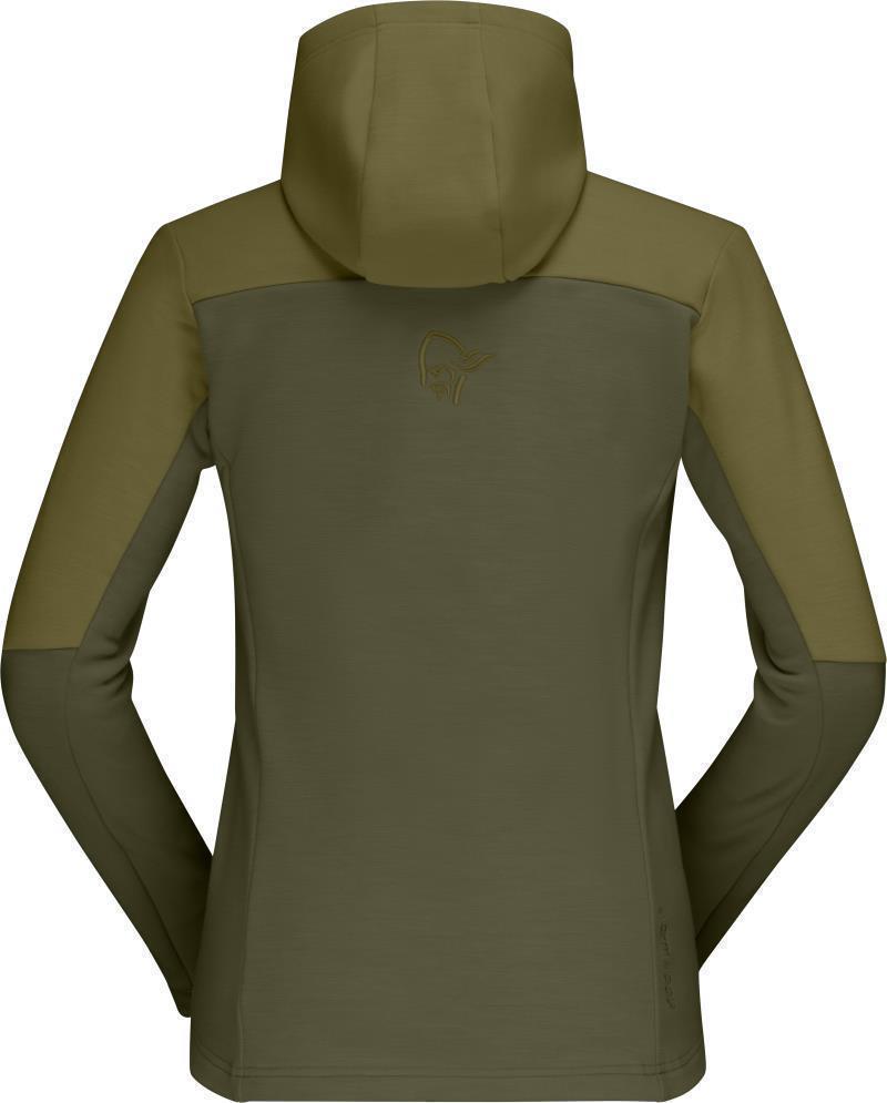 Falketind Warmwool2 Stretch Zip Hood - Womens - Olive Drab / Olive Night 2