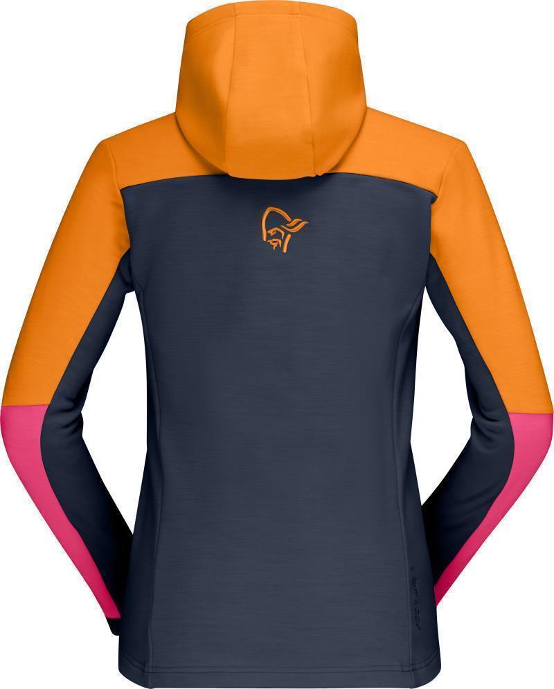 Falketind Warmwool2 Stretch Zip Hood - Womens - Orange Popsicle / Honeysuckle 2
