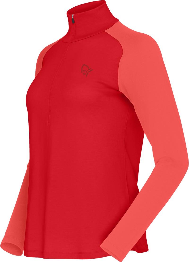Femund PureUll Zip Neck - Womens - aura orange / paprika 1