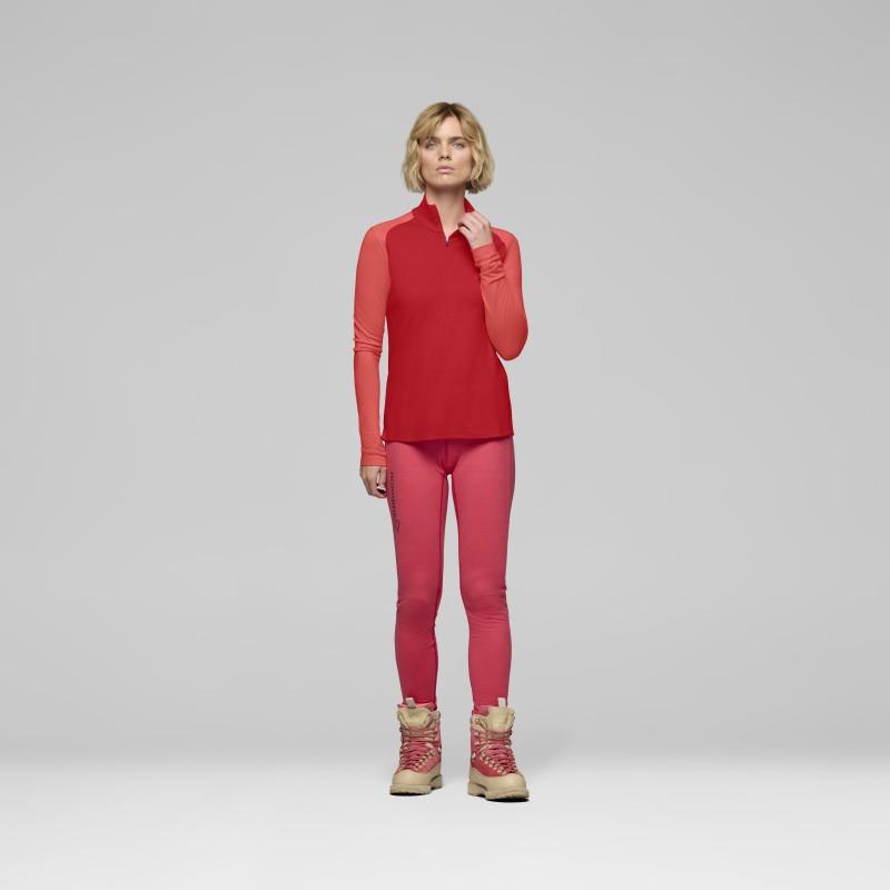 Femund PureUll Zip Neck - Womens - aura orange / paprika 1