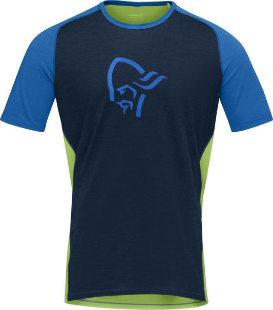 Fjora Wool T-Shirt - Mens - Indigo Night / Foliage 1