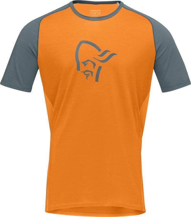 Fjora Wool T-Shirt - Mens - North Atlantic / Orange Popsicle 1