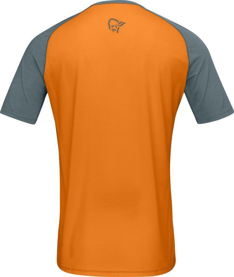 Fjora Wool T-Shirt - Mens - North Atlantic / Orange Popsicle 2